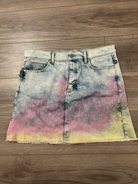Zadig & Voltaire Juicy Tie Dye Denim Mini Skirt